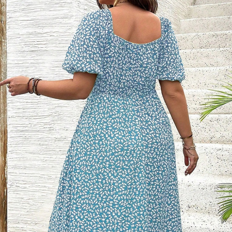 💖LAST DAY SALE 49% OFF💐Short Sleeve Split Floral Print Dress