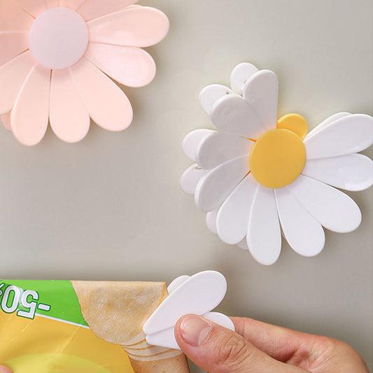 🏆 Last Day Special Price £6.99 !🌸Magnetic Daisy Blossom Sealing Clip Set