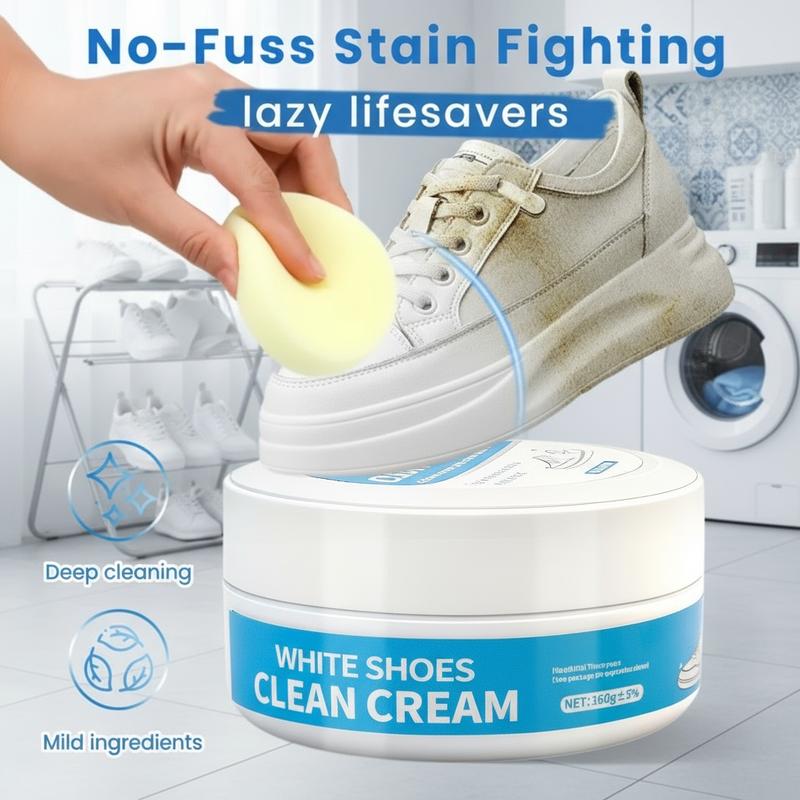 ⏳Limited-time Special Price ￡7.99!!🧼No-Wash Shoe & Leather Cleaner Cream - Stain Remover with Sponge