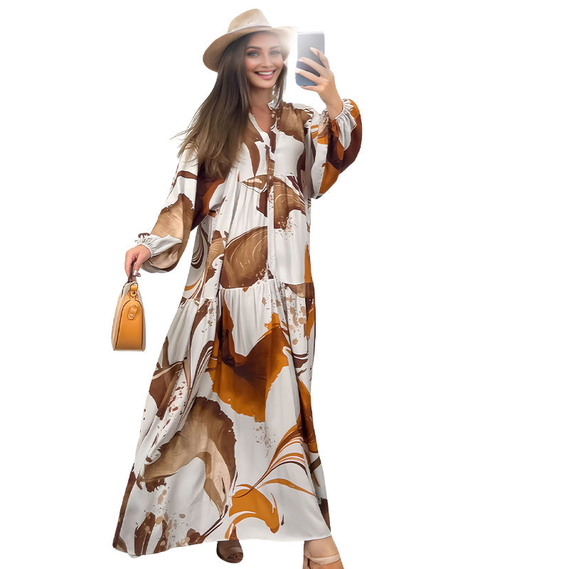 ⏳LAST DAY SALE 70% OFF💕Women’s Floral V-Neck Maxi Dress