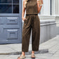 Women's Plaid Sleeveless Top & Wide Leg Pants Set