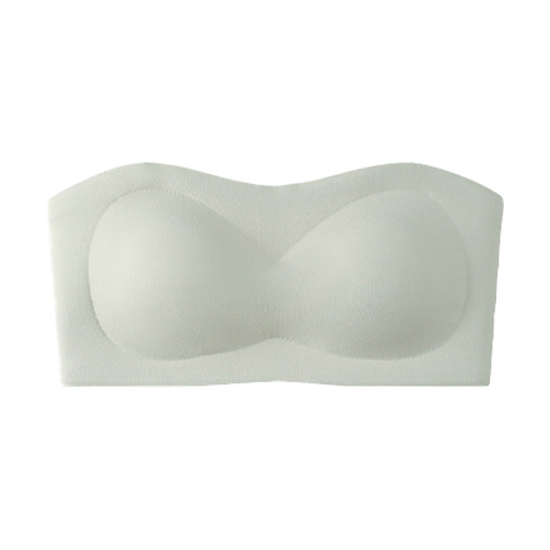 ⛱️Special Price ￡9.99!!💞Womens Strapless Bras Push Up Bandeau Bra Non Slip Wireless Supportive Padded Bras Seamless Comfortable Tube Jelly Bra