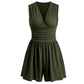 ⏳Time-Limited Special⏰Women's Sleeveless V-Neck Ruched Waist Romper