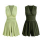 ⏳Time-Limited Special⏰Women's Sleeveless V-Neck Ruched Waist Romper