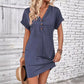 👗 50% OFF NOW! ⏰ Women's Fashion V-Neck Button Dress – Timeless Solid Colors, Soft Fabric & Rolled Sleeves – Flattering, breathable & perfect for work, brunch or summer days 🌸