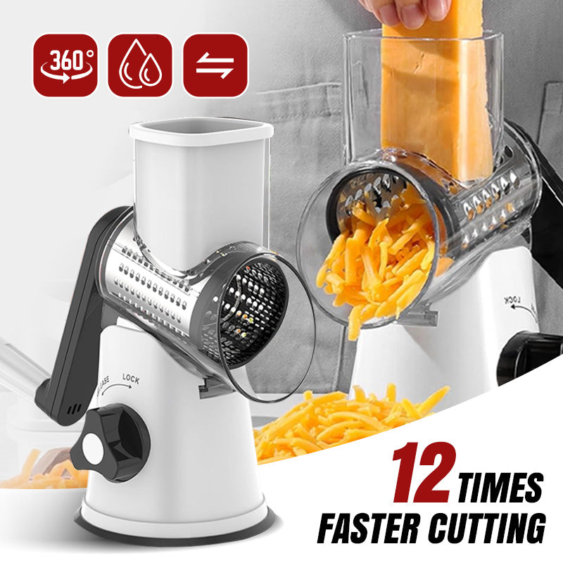 🔥Kitchen Artifact🔥3 in 1 Rotary Cheese Grater Vegetable Slicer