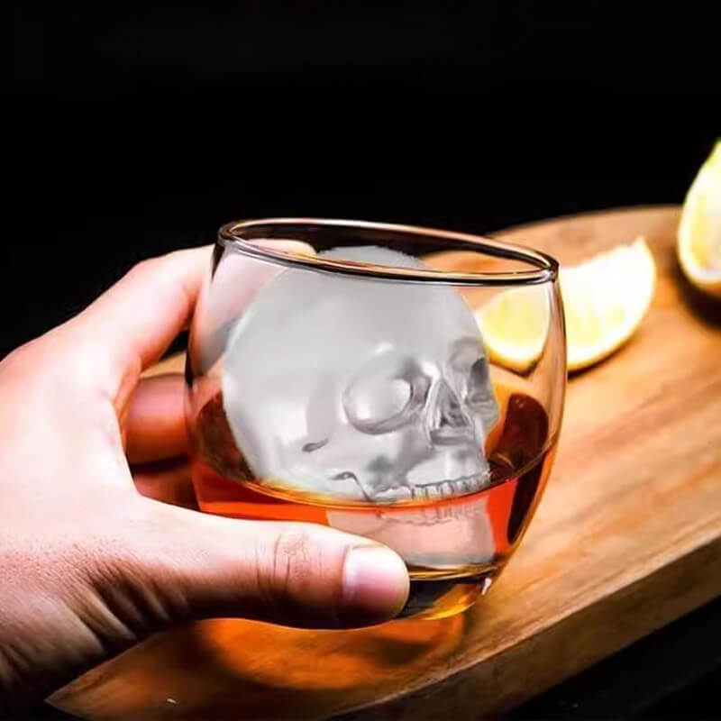 🧊 Special Price £8.99 ! 🔥Buy 2 Get 1 Free💀DIY Silicone Skull Ice Cube Tray – Giant Slow-Melt Skull for Whiskey & Cocktails – Food-Grade & Multi-Use Mold 🥃