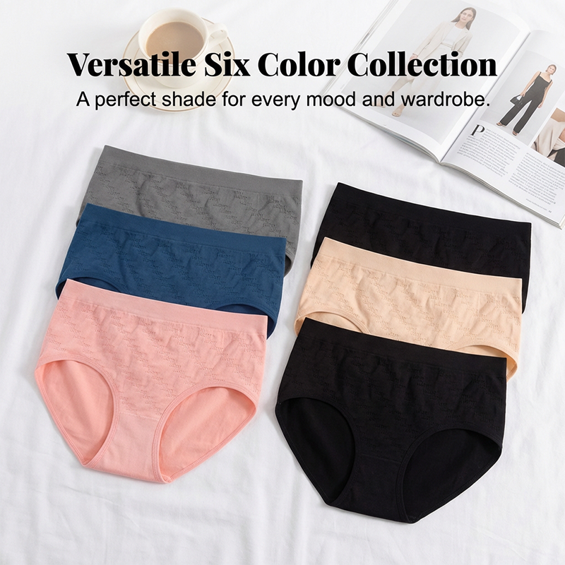 🔥 Hot sale 40% OFF🔥6-Pack Women's Mid-Rise Seamless Comfort Panties