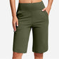 🩳50% OFF LIMITED TIME! ✨Women High Waist Bermuda Yoga Shorts with Side Pockets, Stretch Lightweight Knee-Length Athletic Shorts for Summer Daily & Travel
