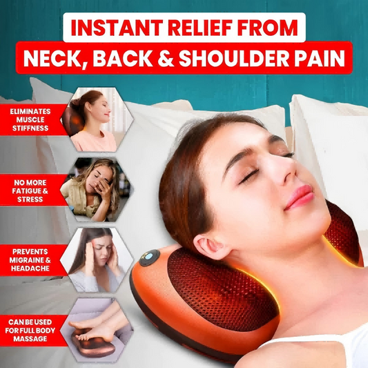 Neck and Back Massager Pillow with 3D Kneading and Heating