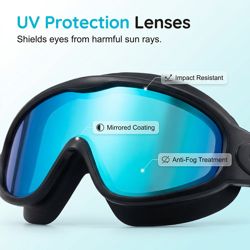 Anti-Fog Swimming Goggles with Earplugs & Nose Clip