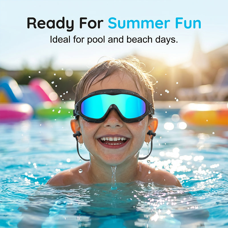 Anti-Fog Swimming Goggles with Earplugs & Nose Clip