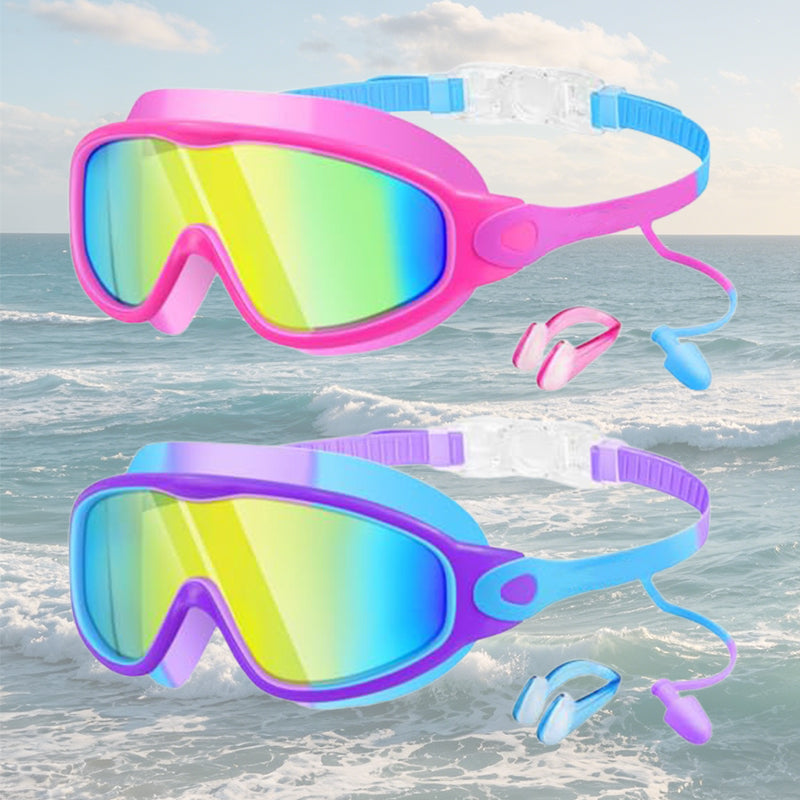 Anti-Fog Swimming Goggles with Earplugs & Nose Clip
