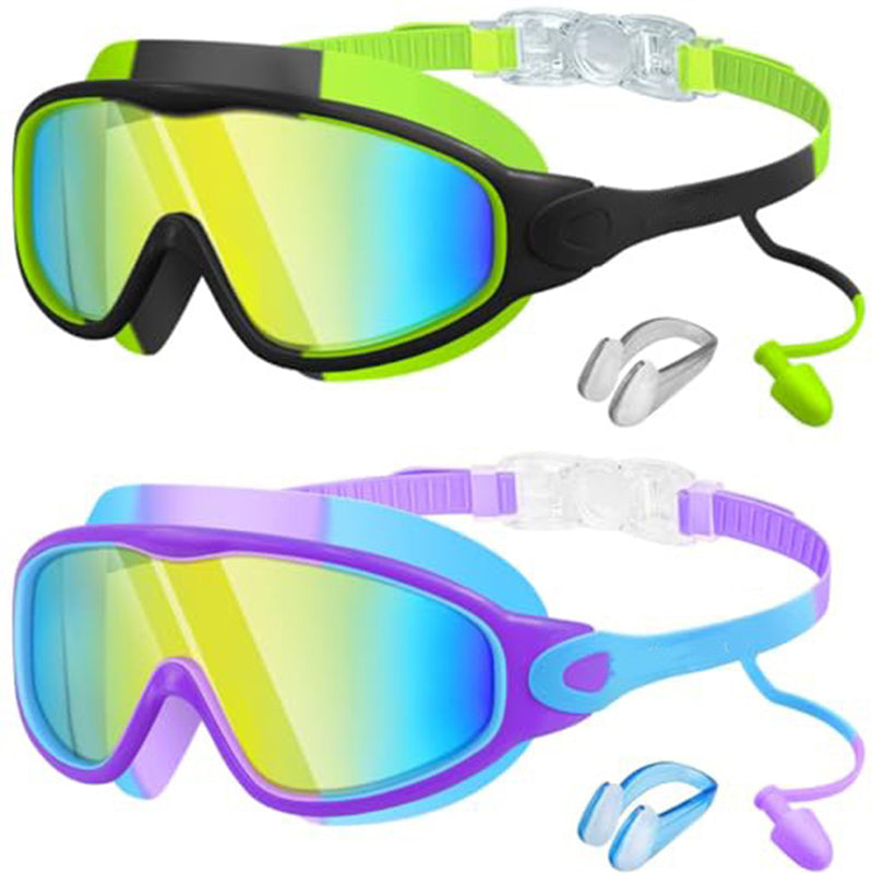 Anti-Fog Swimming Goggles with Earplugs & Nose Clip