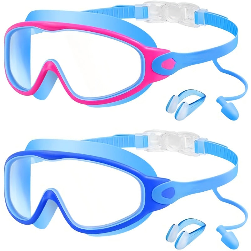 Anti-Fog Swimming Goggles with Earplugs & Nose Clip