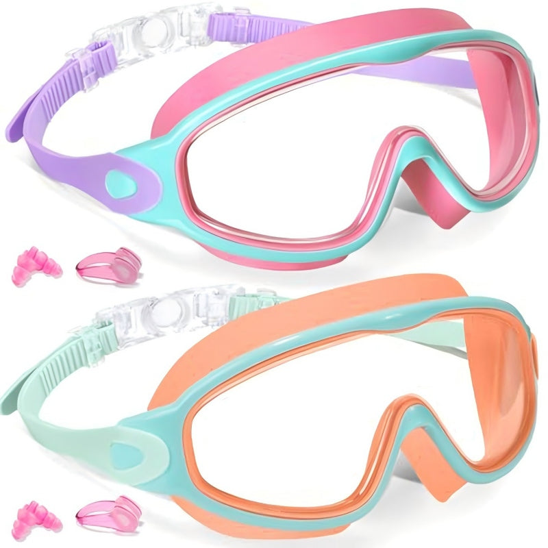 Anti-Fog Swimming Goggles with Earplugs & Nose Clip