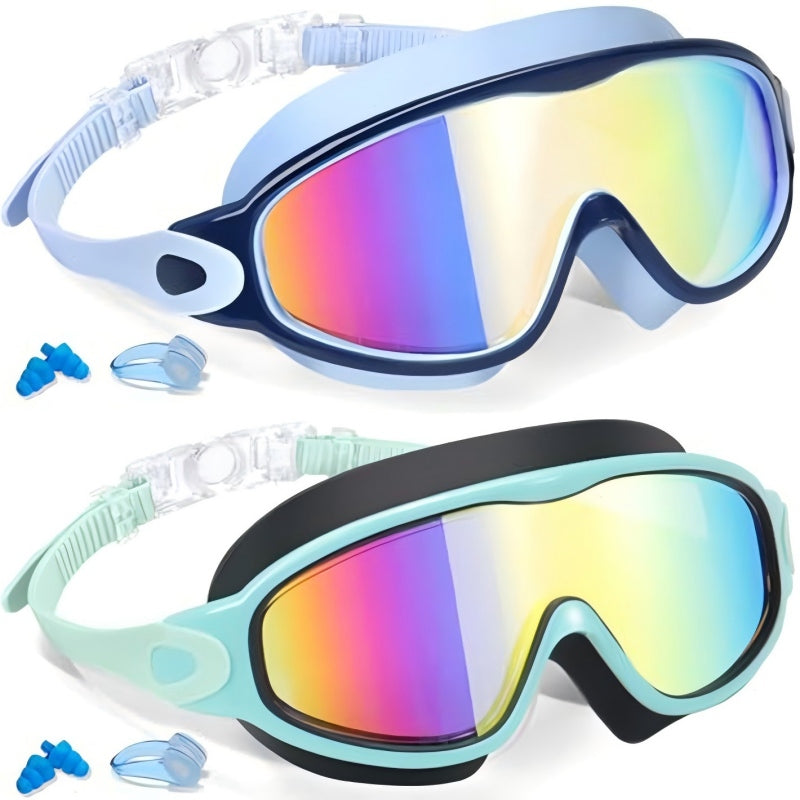 Anti-Fog Swimming Goggles with Earplugs & Nose Clip