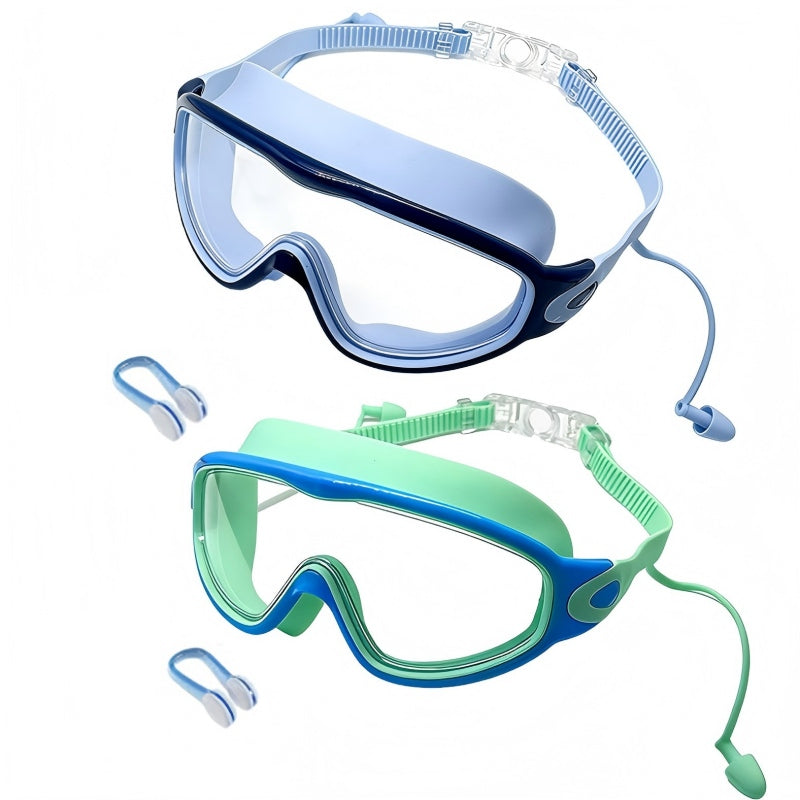Anti-Fog Swimming Goggles with Earplugs & Nose Clip
