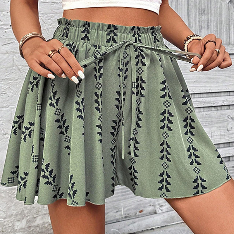 🔥2026 Hot sale 40% OFF🔥Women's Bohemian Print High-Waist Shorts