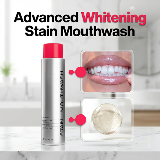 🥳2026 HOT SALE🥳😁 50% OFF! ✨Stain‑Removing Whitening Mouthwash – Lifts coffee & tea stains, alcohol‑free. Instant gunk binding, long‑lasting minty fresh. Gentle enough for daily use. 🦷💙