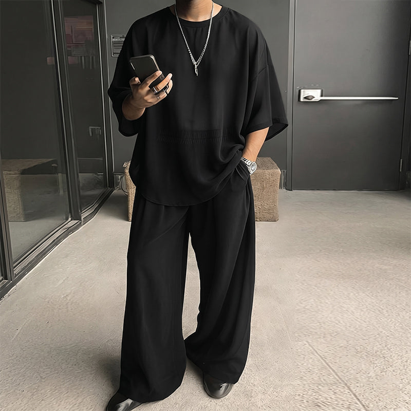 🥳SUMMER HOT SALE💥50% OFF! 🔥Men's T-Shirt & Wide-Leg Pants 2-Piece Set