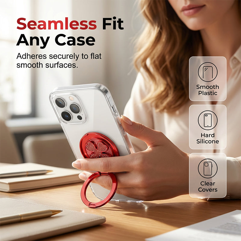 Spinning Clover Phone Ring Holder & Kickstand
