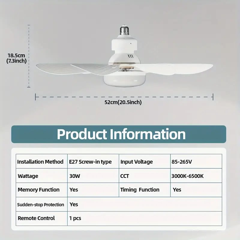 ⏳LAST DAY SALE 49% OFF🔥40W LED Ceiling Fan Light – 20.5” Ultra-Quiet with Remote 🎯 | E27 + FREE B22 Adapter 🔌 | For Bedroom 😴, Kitchen 👩‍🍳 & Garage 🛠️ – UK Ready! 🇬🇧