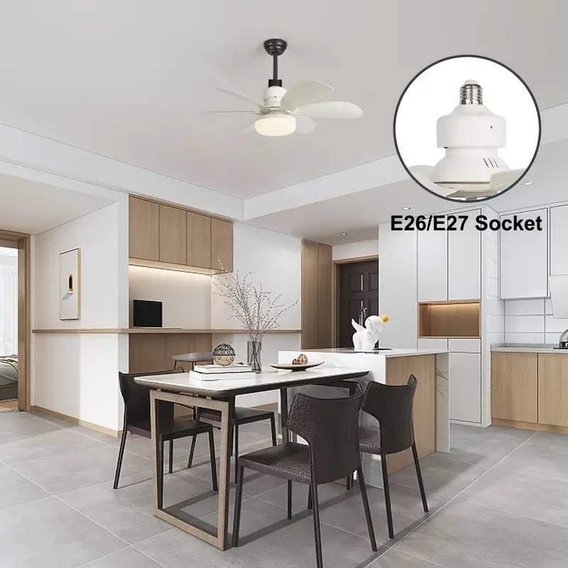 ⏳LAST DAY SALE 49% OFF🔥40W LED Ceiling Fan Light – 20.5” Ultra-Quiet with Remote 🎯 | E27 + FREE B22 Adapter 🔌 | For Bedroom 😴, Kitchen 👩‍🍳 & Garage 🛠️ – UK Ready! 🇬🇧