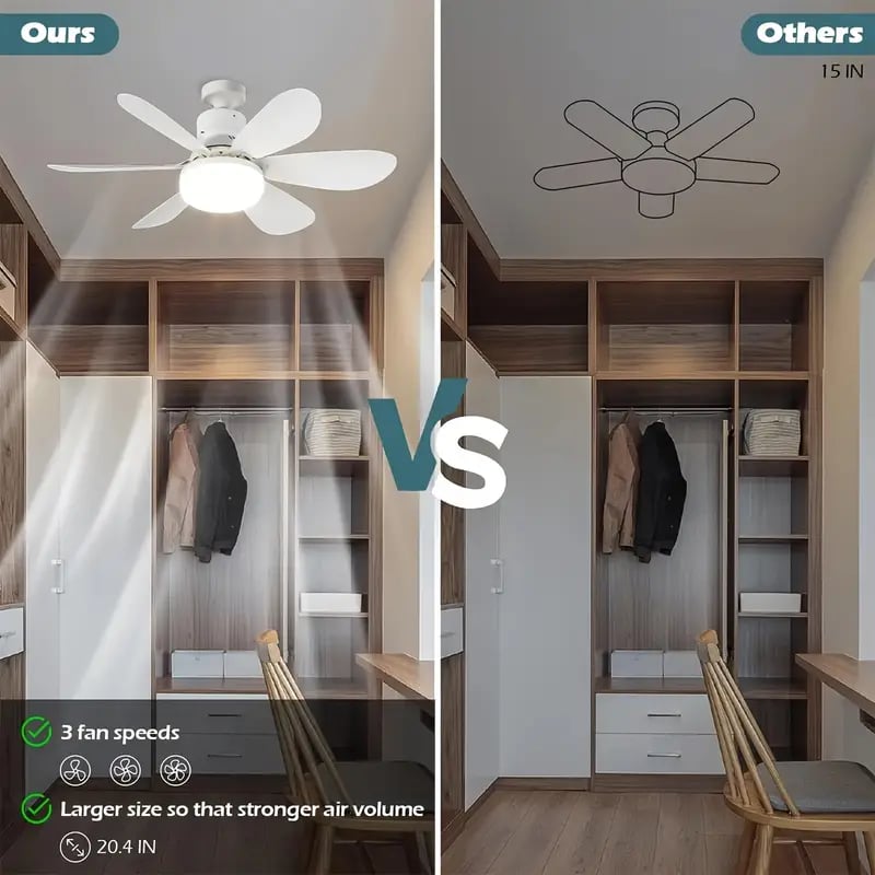 ⏳LAST DAY SALE 49% OFF🔥40W LED Ceiling Fan Light – 20.5” Ultra-Quiet with Remote 🎯 | E27 + FREE B22 Adapter 🔌 | For Bedroom 😴, Kitchen 👩‍🍳 & Garage 🛠️ – UK Ready! 🇬🇧