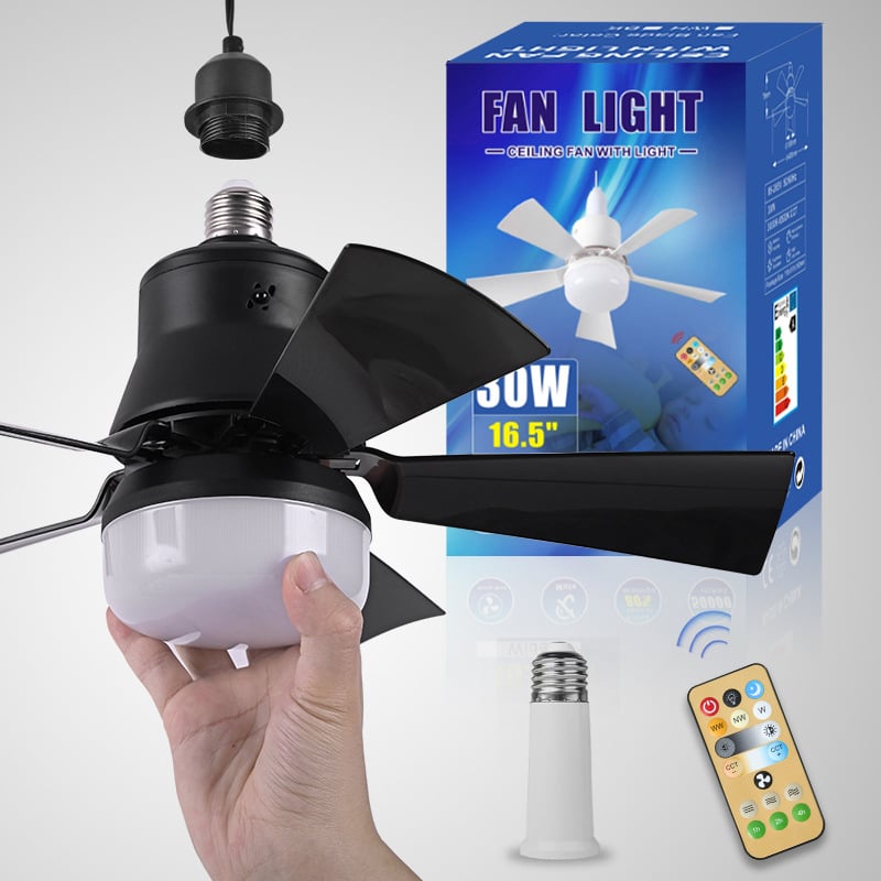 ⏳LAST DAY SALE 49% OFF🔥40W LED Ceiling Fan Light – 20.5” Ultra-Quiet with Remote 🎯 | E27 + FREE B22 Adapter 🔌 | For Bedroom 😴, Kitchen 👩‍🍳 & Garage 🛠️ – UK Ready! 🇬🇧