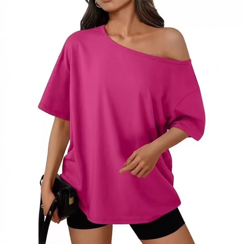 Women's Casual Off-Shoulder Oversized T-Shirt