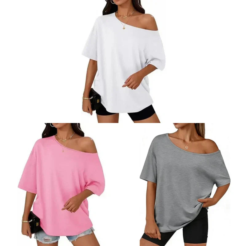 Women's Casual Off-Shoulder Oversized T-Shirt