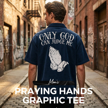 👕🙏Men's Praying Hands Graphic Tee – Cotton, Casual, Symbolic, Versatile ✨