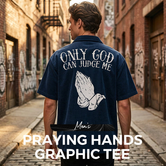 👕🙏Men's Praying Hands Graphic Tee – Cotton, Casual, Symbolic, Versatile ✨