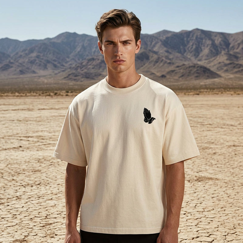 👕🙏Men's Praying Hands Graphic Tee – Cotton, Casual, Symbolic, Versatile ✨