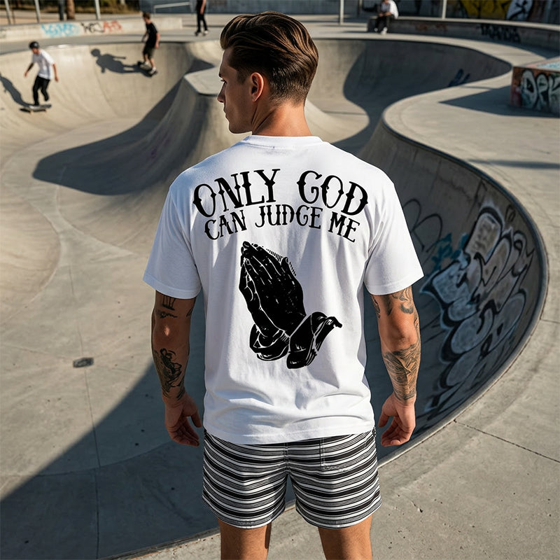 👕🙏Men's Praying Hands Graphic Tee – Cotton, Casual, Symbolic, Versatile ✨