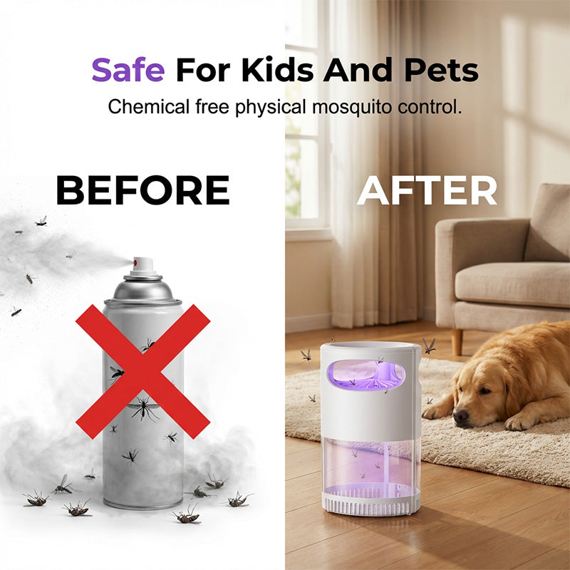 ⏳LAST DAY SALE ONLY ￡11.99!🏆Gainstarx™🇬🇧Silent Insect Trap – UV Light & Gentle Suction Catcher 🪰✨  Chemical-Free Plug-In Fly & Moth Trap for Kitchen, Bedroom & Office 🏡🔌