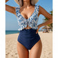 🏖️Summer Hot Sale 50% OFF🌊 Aqua Eve Women’s Tummy-Control One-Piece Swimsuit💃Flattering V-Neck🩱Ruched Slimming Design🌸Elegant Ruffle & Chic Cut-Out 💕