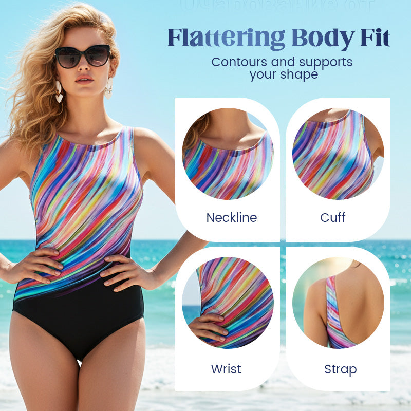 🏖️Summer Hot Sale ⚡50K+ SOLD!🩱🌊Fashion Printed One-Piece Swimsuit | Soft Stretch Fabric & Ruching Detail for an Instant Slimming Look