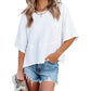 ☀️2026 HOT SALE 50% OFF💃🌸Women's Solid Color Splicing Loose Five Points Flare Sleeve T-Shirt