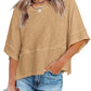 ☀️2026 HOT SALE 50% OFF💃🌸Women's Solid Color Splicing Loose Five Points Flare Sleeve T-Shirt