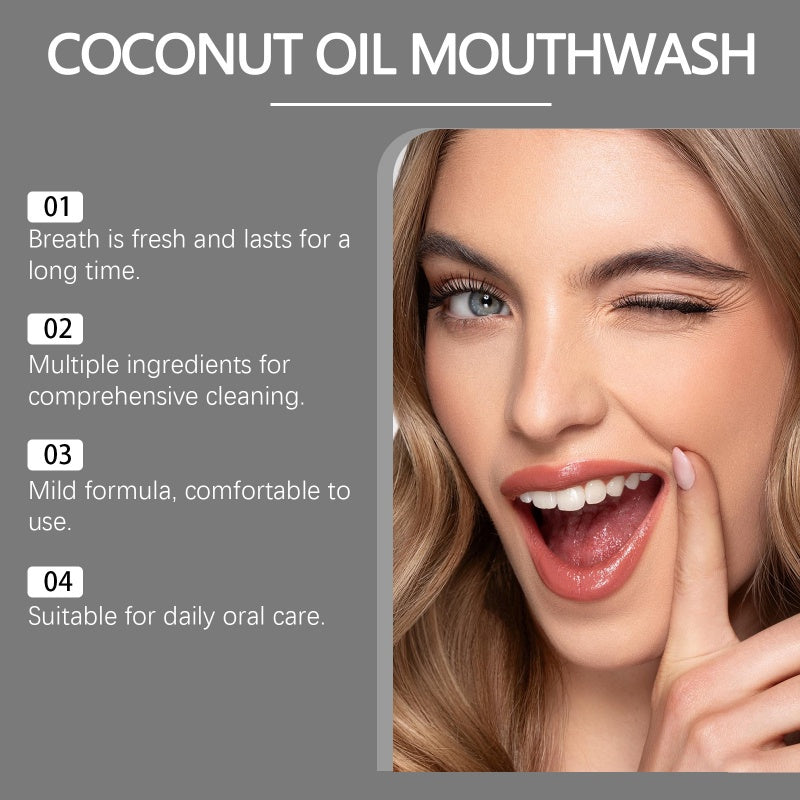 🔥BUY 1 GET 1 FREE⏰Only £9.99⌛Natural Coconut & Mint Oil Mouthwash Concentrate