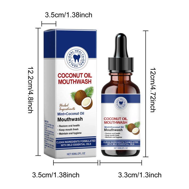 🔥BUY 1 GET 1 FREE⏰Only £9.99⌛Natural Coconut & Mint Oil Mouthwash Concentrate