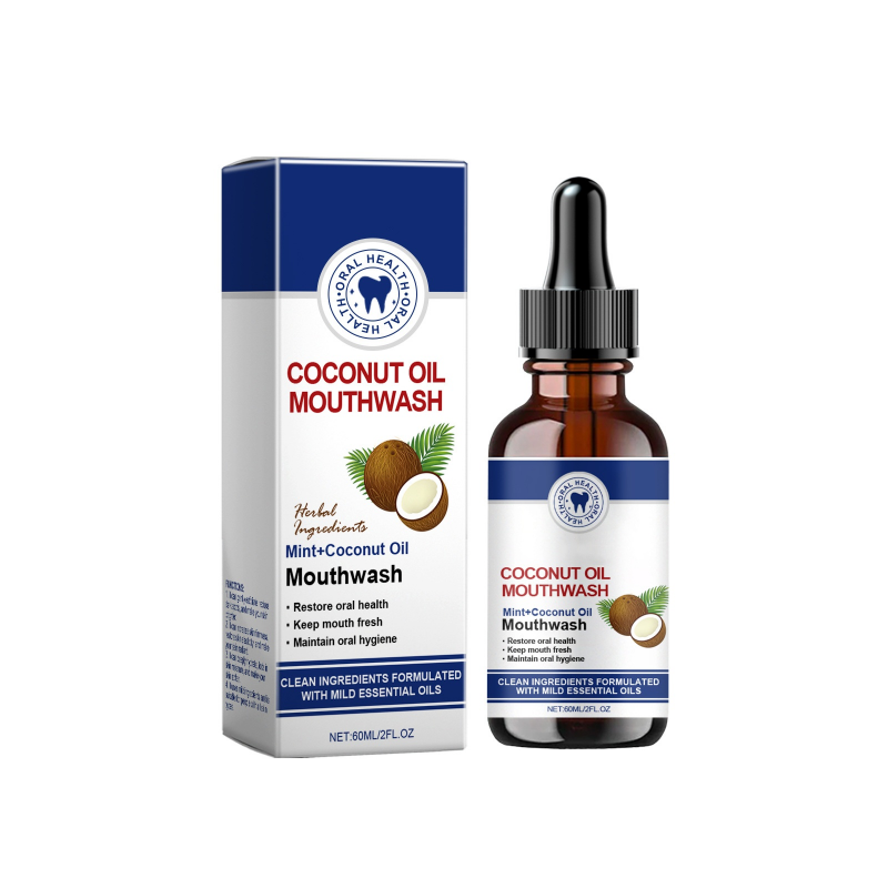 🔥BUY 1 GET 1 FREE⏰Only £9.99⌛Natural Coconut & Mint Oil Mouthwash Concentrate