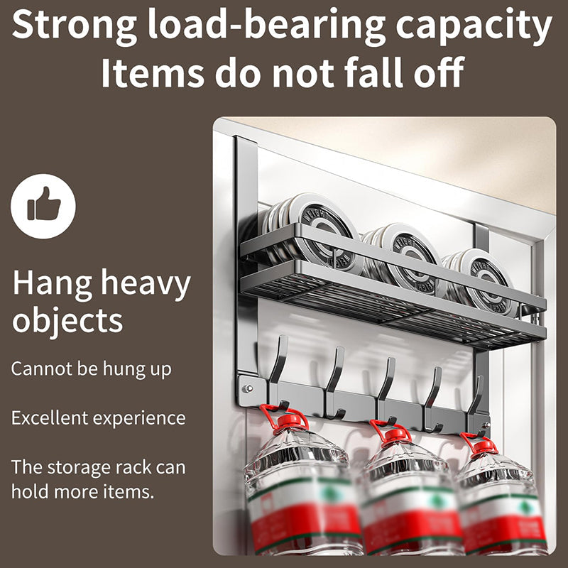 🪄50% OFF! ✨ Over The Door Hooks with Basket – Heavy-Duty, Tool-Free, 50lb Capacity 🪣