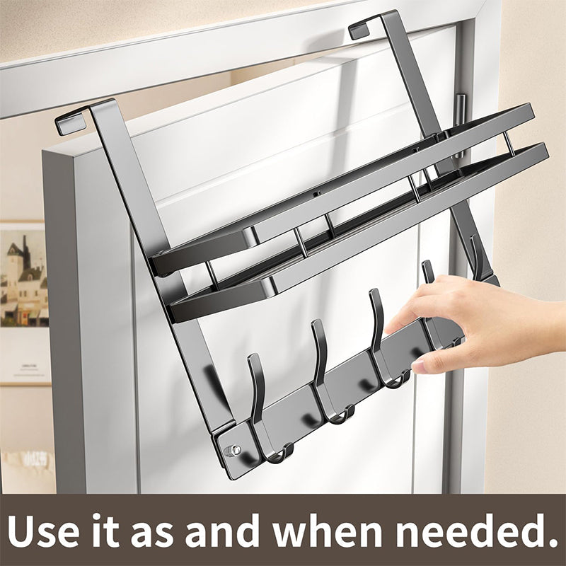 🪄50% OFF! ✨ Over The Door Hooks with Basket – Heavy-Duty, Tool-Free, 50lb Capacity 🪣