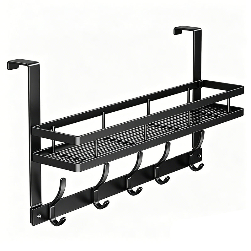 🪄50% OFF! ✨ Over The Door Hooks with Basket – Heavy-Duty, Tool-Free, 50lb Capacity 🪣
