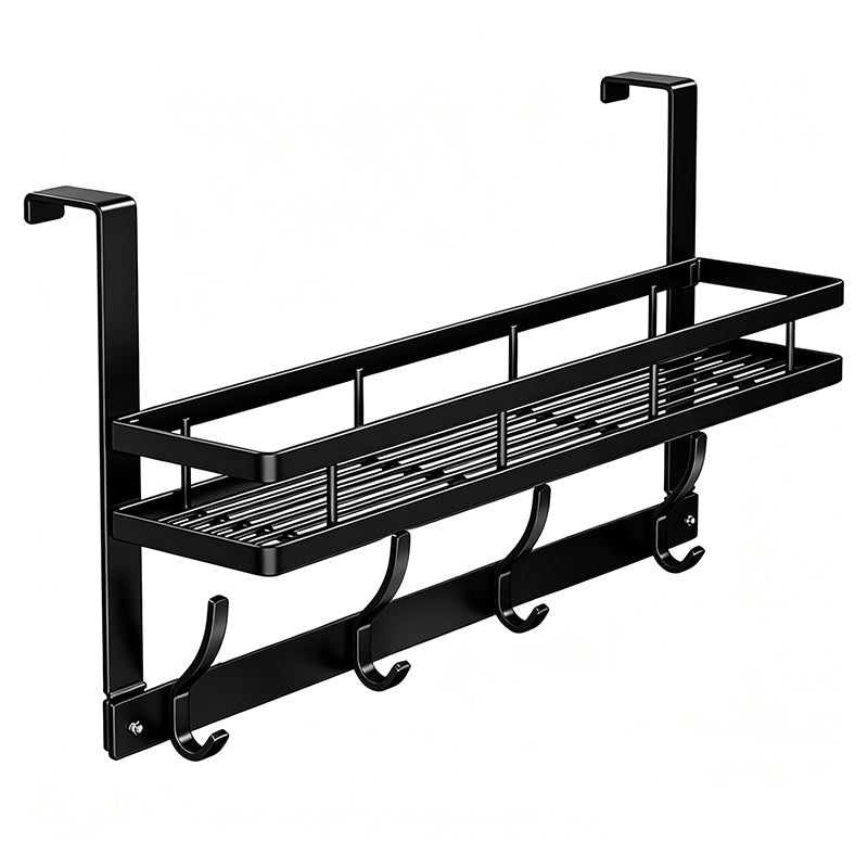 🪄50% OFF! ✨ Over The Door Hooks with Basket – Heavy-Duty, Tool-Free, 50lb Capacity 🪣