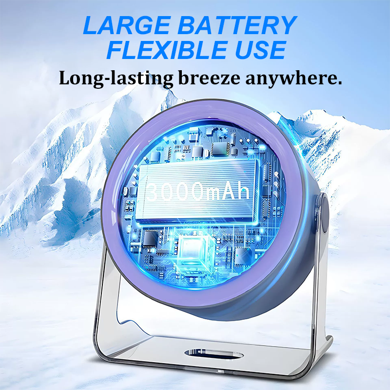 🏆2026 Desk Fan – USB Rechargeable with LED Display 📊 | 100 Speeds, 120° Tilt & Full Oscillation ↔️ | Ultra-Quiet for Bedroom 😴, Office 🖥️ & Camping 🏕️ | Up to 24H Battery ⚡