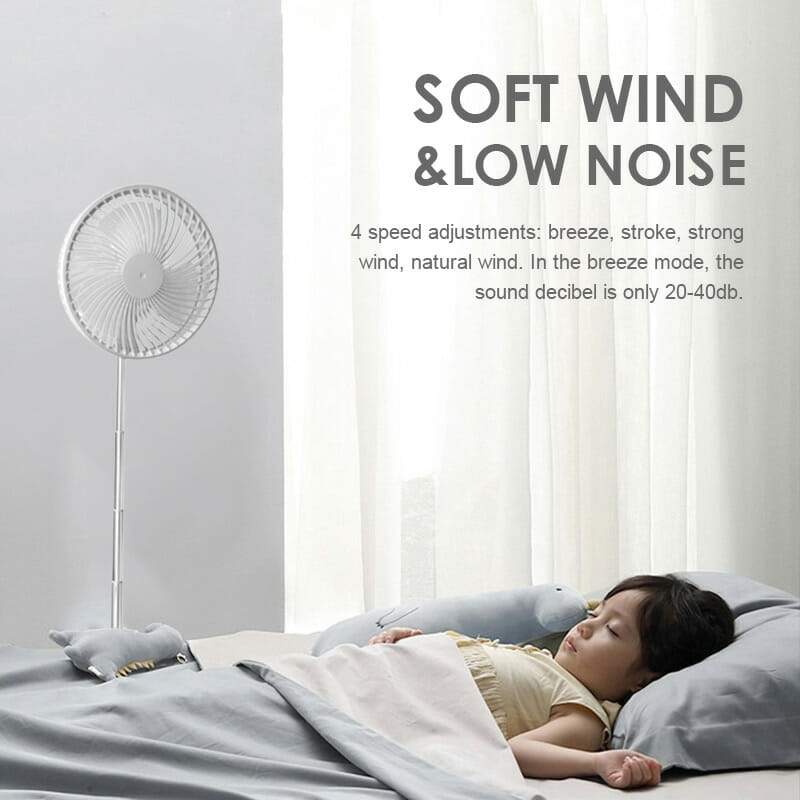 🌀 50% OFF NOW! 🔋 Telescopic Folding USB Charging Fan – Adjustable height, quiet operation & portable – perfect for desk, travel or outdoor use 💨